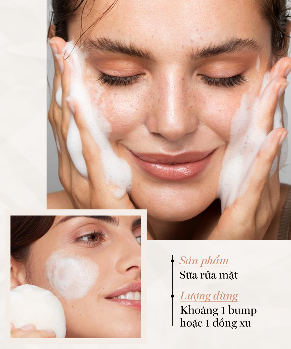 Sữa rửa mặt - sử dụng liều lượng khoảng 1 bump hoặc 1 đồng xu để đạt hiệu quả chăm sóc da tối ưu. Bài viết chia sẻ thông tin về liều lượng dùng mỹ phẩm cần thiết cho một làn da khỏe mạnh.