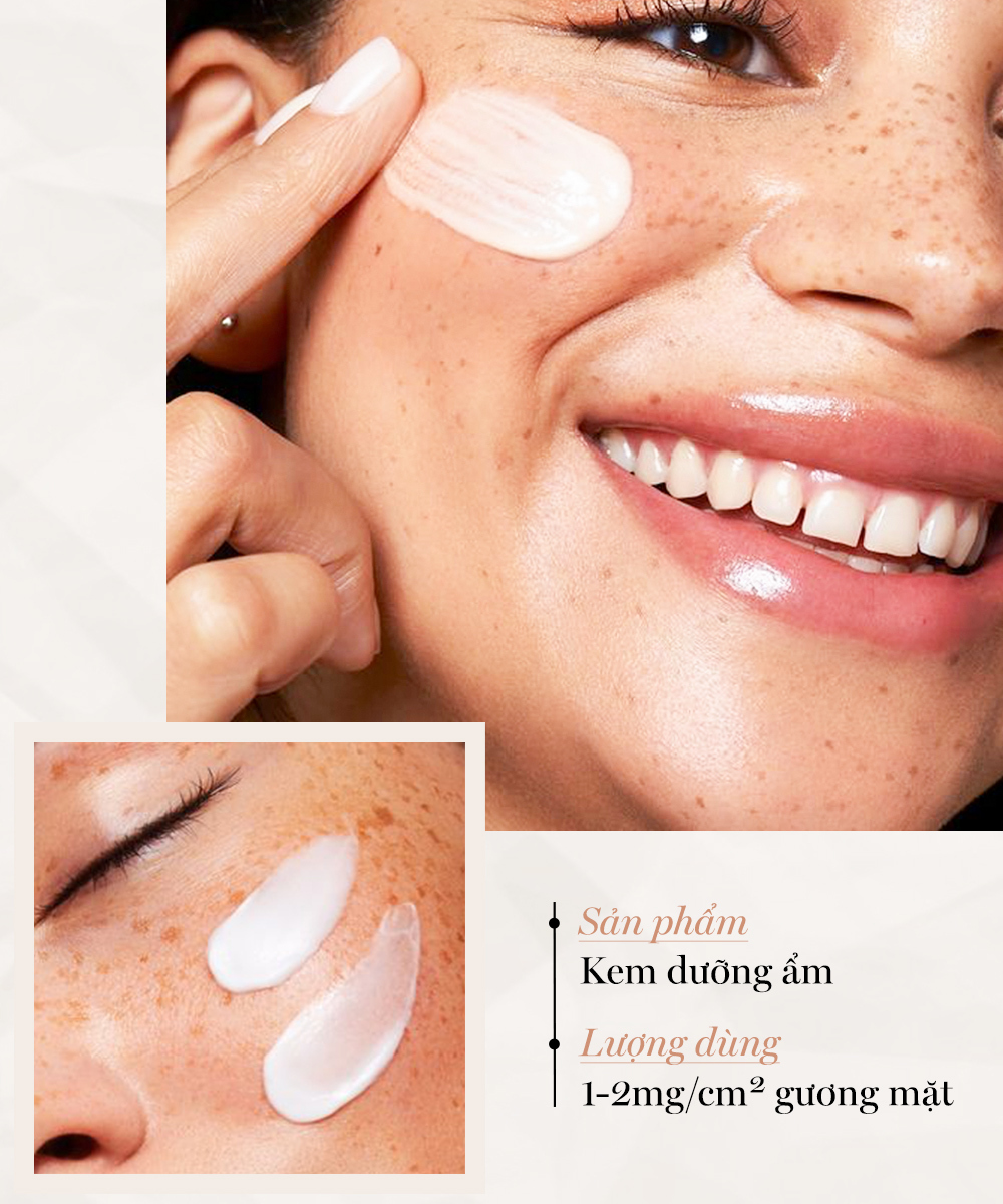 Chuyên gia chỉ ra liều lượng dùng mỹ phẩm phù hợp cho làn da, với kem dưỡng ẩm cần từ 1-2mg/cm2. Tìm hiểu về cách sử dụng mỹ phẩm hiệu quả hơn trong chăm sóc da.