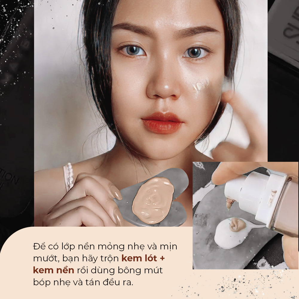 Duyên Trương, một TikToker nổi tiếng trong giới làm đẹp, chia sẻ hướng dẫn sử dụng mỹ phẩm trộn, kết hợp kem lót và kem nền để có lớp nền mềm mịn. Câu chuyện về sự yêu thích của cô đối với mỹ phẩm trộn và phản hồi tích cực từ người hâm mộ.