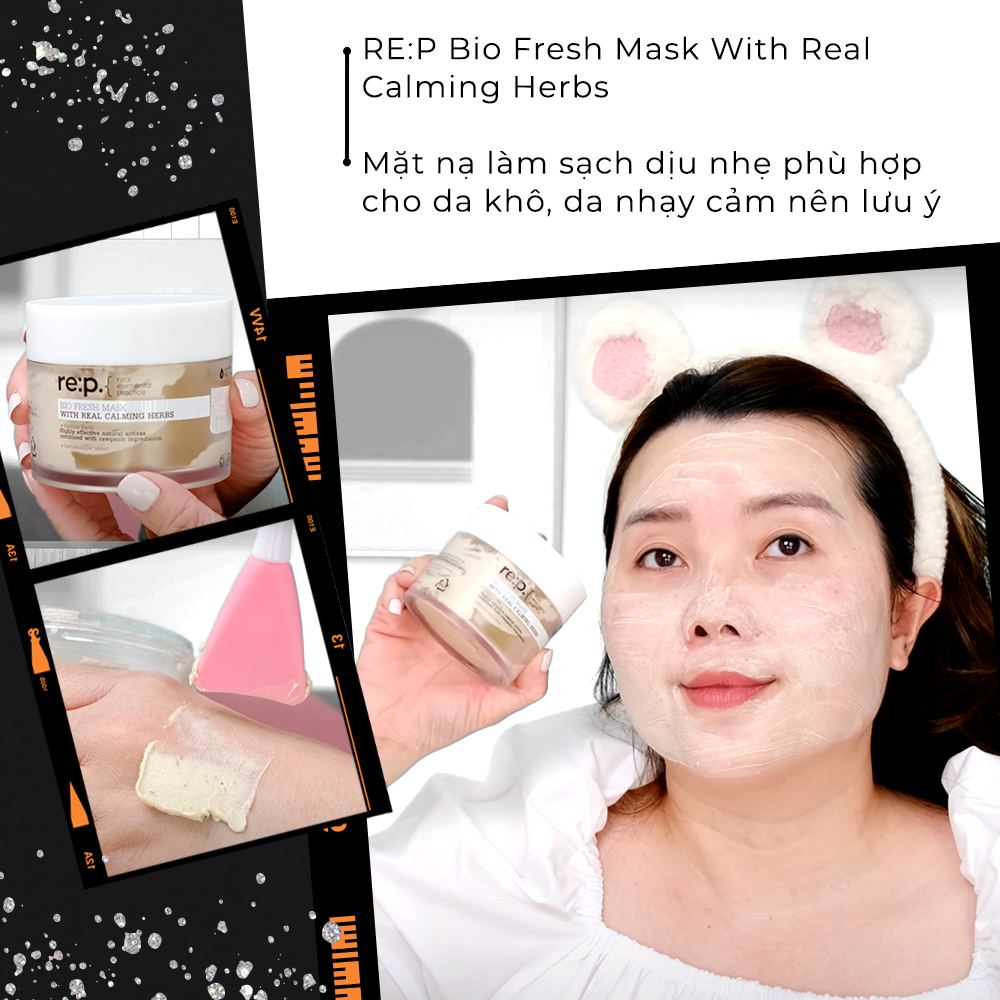 Trinh Meow với mặt nạ RE:P Bio Fresh Mask, chia sẻ về sản phẩm làm sạch da cho những ai yêu thích mỹ phẩm và skincare. Cùng khám phá review mặt nạ đất sét hot nhất hiện nay từ beauty blogger nổi tiếng này!