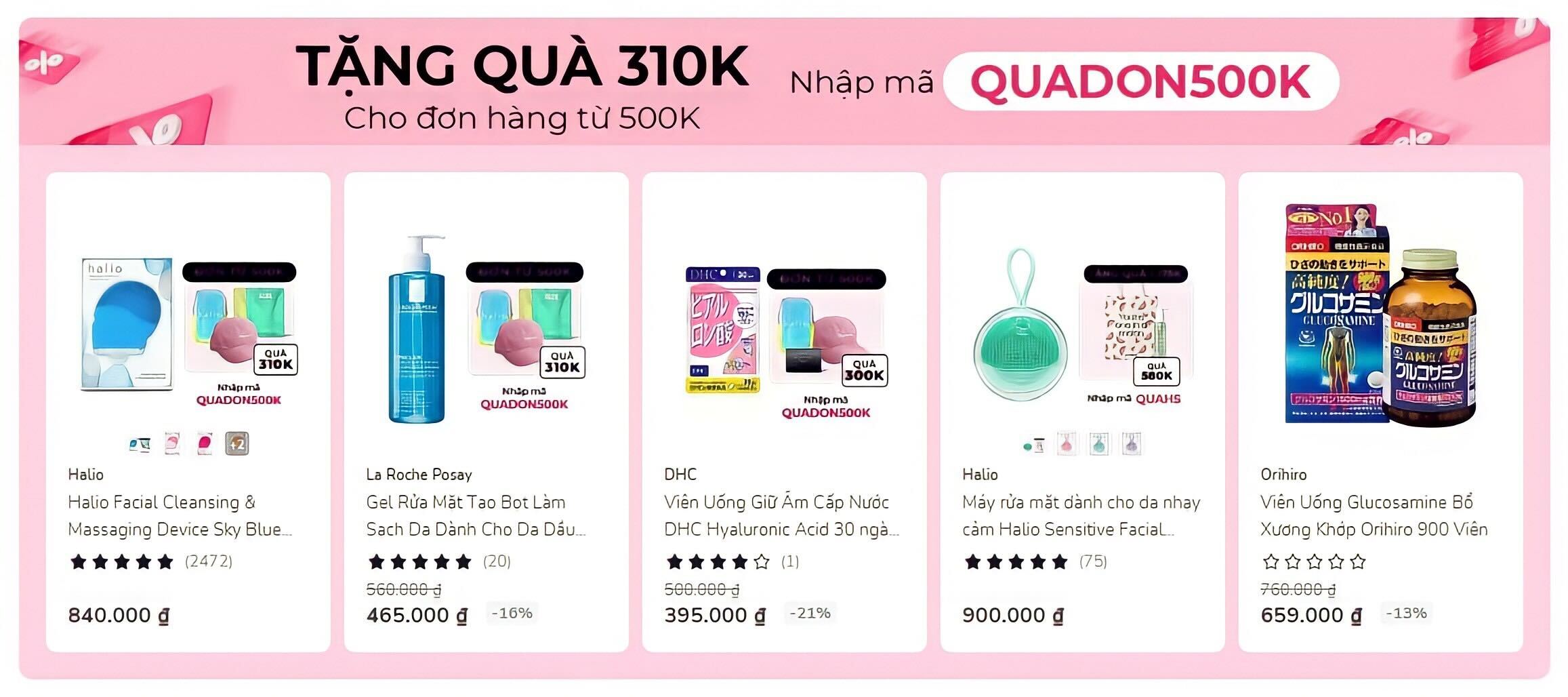 Chương trình Gift With Purchase - GWP 9.9 từ Lixibox, tặng quà giá trị lên đến 1 triệu đồng cho đơn hàng từ 500K, với các deal hot như máy Halio và gel rửa mặt La Roche-Posay. Nhanh tay săn sale 9.9 để nhận quà nhé!