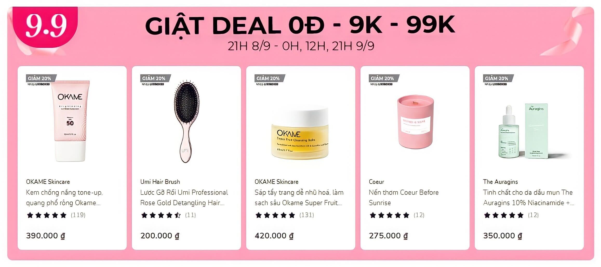 Khám phá deal GWP 9.9 siêu hấp dẫn mùa Tết Trung thu từ Lixibox với sản phẩm giảm giá và quà tặng giá trị. Cơ hội săn sale 9.9 không thể bỏ lỡ, từ kem chống nắng OKAME, lược gội Umi đến các sản phẩm làm đẹp khác.