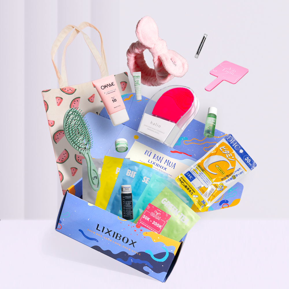 Bài viết về 5 mẹo shopping online giúp tiết kiệm tối đa tiền bạc, thời gian và công sức, với hình ảnh nổi bật từ Lixibox gồm các sản phẩm làm đẹp và tiện ích, phản ánh xu hướng mua sắm trực tuyến ở Việt Nam.