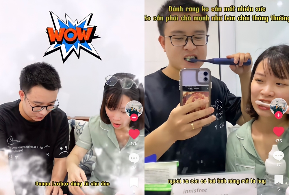 Cặp đôi Ku & Mýt chia sẻ kinh nghiệm sử dụng bàn chải điện Halio, nhấn mạnh rằng công cụ này hỗ trợ tình cảm vợ chồng bền chặt hơn. Họ đánh giá cao hiệu quả chăm sóc răng miệng của bàn chải điện Halio được phân phối chính hãng từ Lixibox.