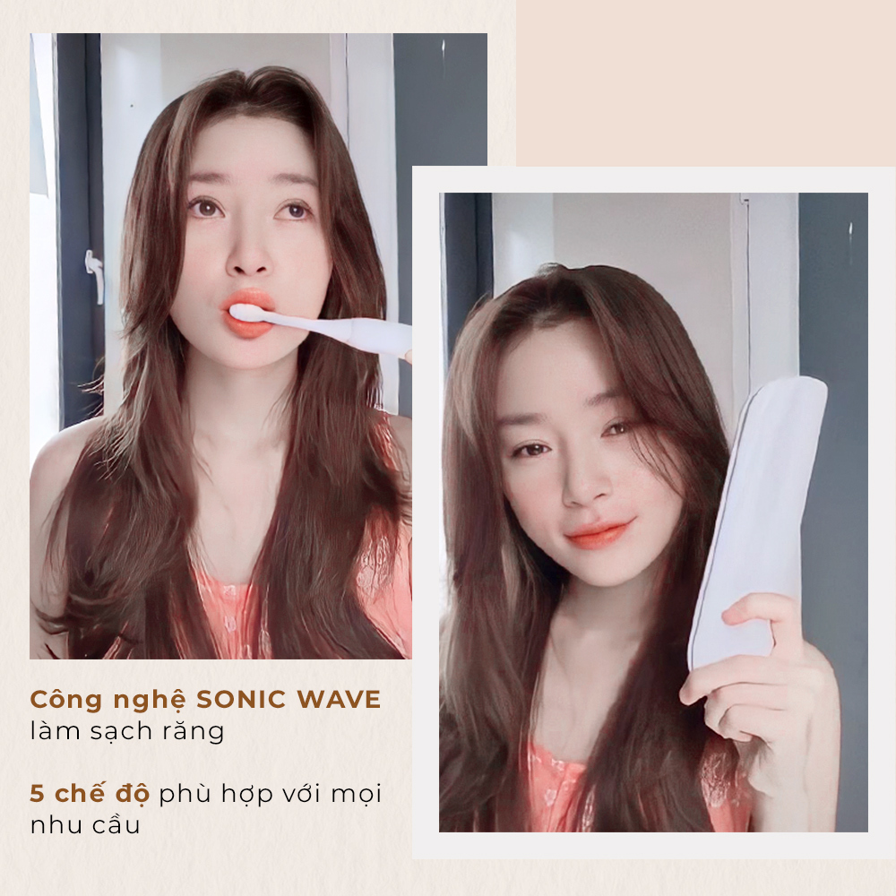 Lucy, beauty TikToker nổi tiếng, sử dụng công nghệ SONIC WAVE để làm sạch răng. Bàn chải điện Halio với 5 chế độ phù hợp mọi nhu cầu làm đẹp, giúp tối ưu hóa quy trình chăm sóc sắc đẹp hàng ngày.