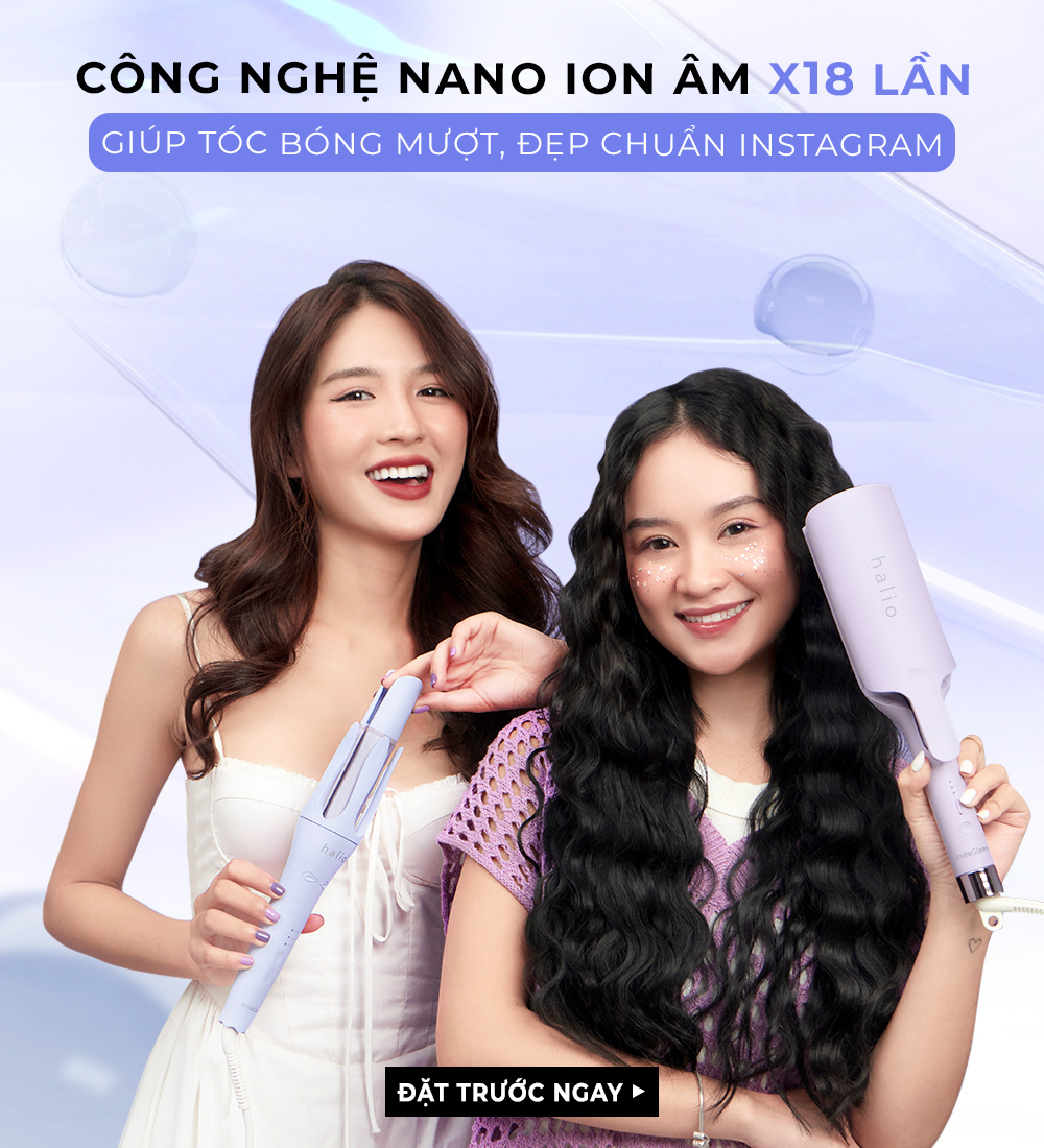 Công nghệ nano ion âm giúp tóc bóng mượt, đẹp chuẩn Instagram. Khám phá ngay máy uốn tóc Halio như Máy Uốn Sóng Ion Âm Halio InstaGlam Premium và Máy Uốn Tóc Tự Xoay Ion Âm Halio InstaCurl Premium trong bài viết.