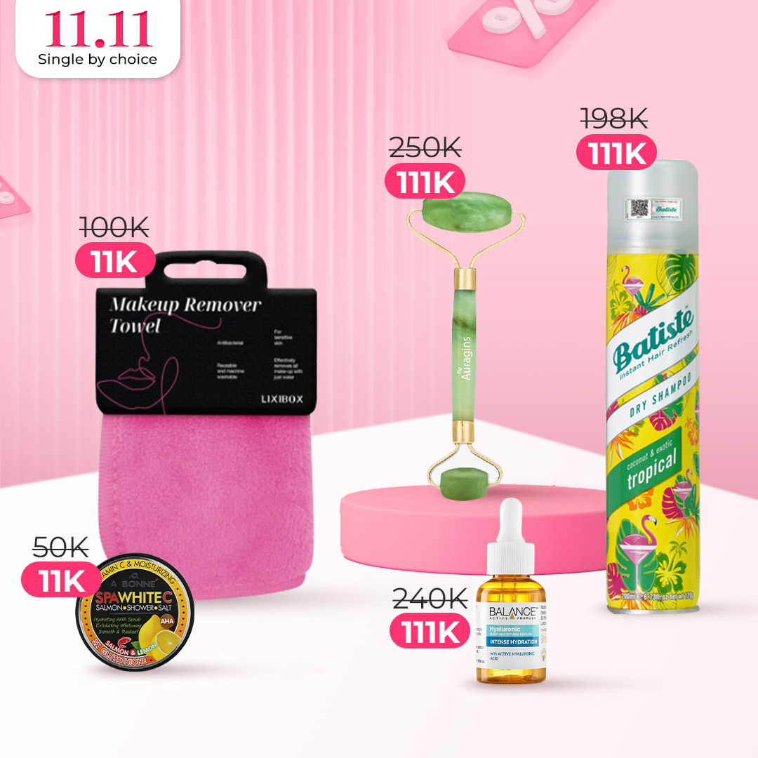 Lixibox tung deal đặc biệt cho ngày 11.11 với slogan "Single By Choice". Đồng giá 11K cho các sản phẩm như khăn tẩy trang, serum, dầu gội khô, mang đến cơ hội săn deal khủng và quà tặng GWP hấp dẫn. Đừng bỏ lỡ cơ hội mua sắm siêu chất này!