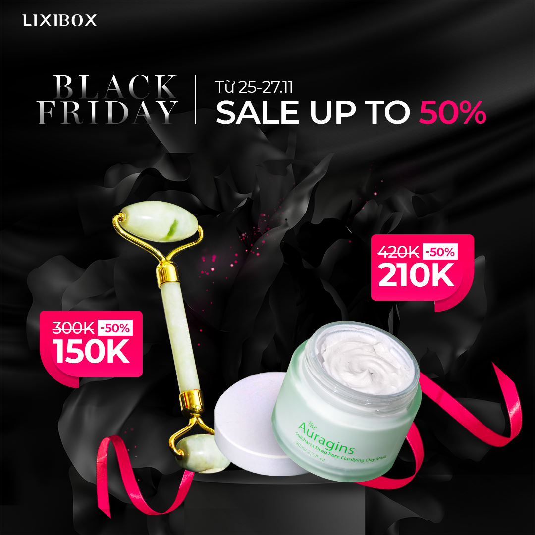 Chương trình Black Friday của Lixibox từ 25-27.11 với ưu đãi giảm giá lên đến 50% cho sản phẩm Máy Uốn Sóng Ion Âm Halio InstaGlam Premium và Kem Đất Sét Làm Sạch Pores Auragins. Cơ hội săn sale không thể bỏ lỡ!