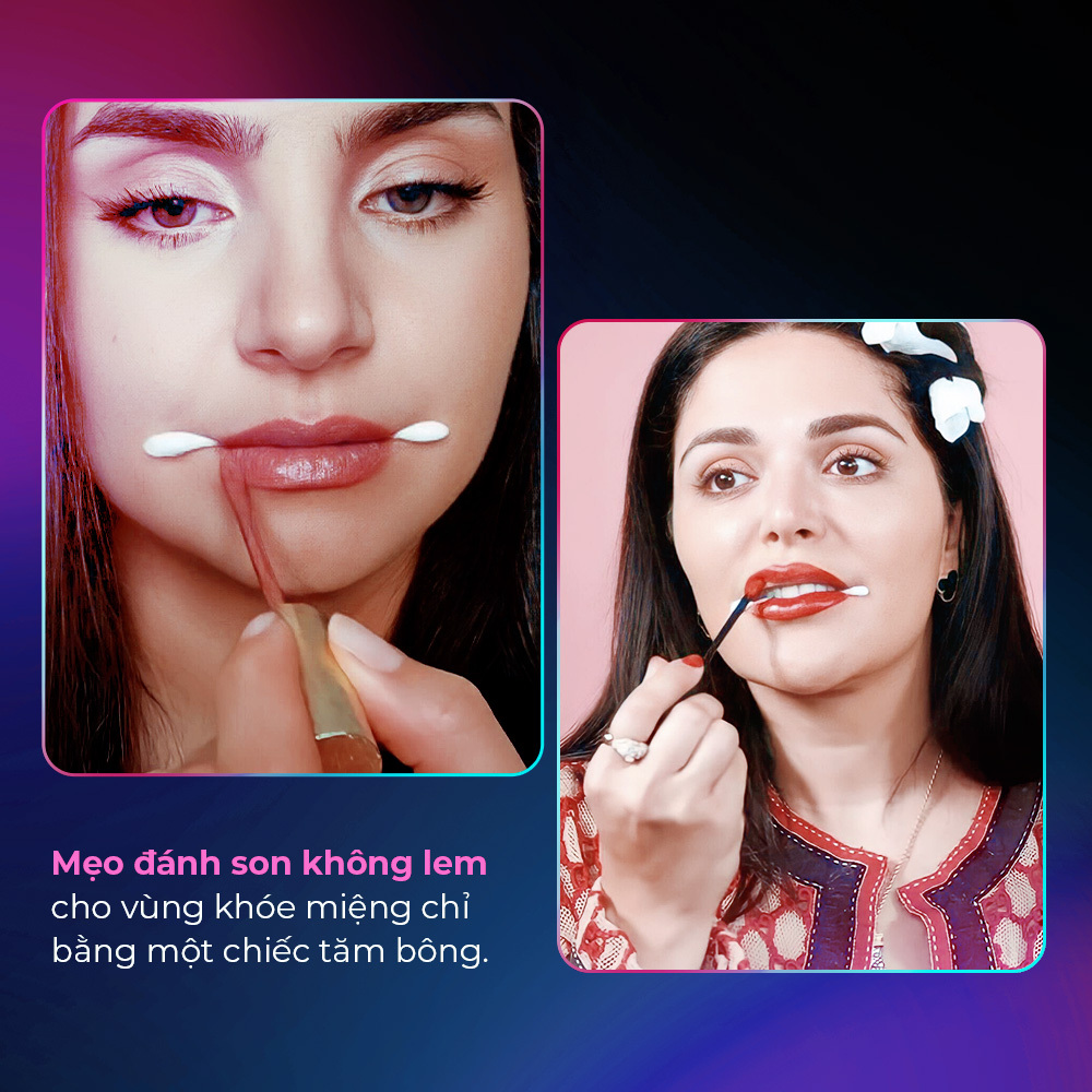 Mẹo đánh son không lem cho vùng khối miệng chỉ bằng một chiếc tăm bông. Khám phá xu hướng làm đẹp hot trên TikTok với các cách trang điểm dễ áp dụng và tiết kiệm chi phí.