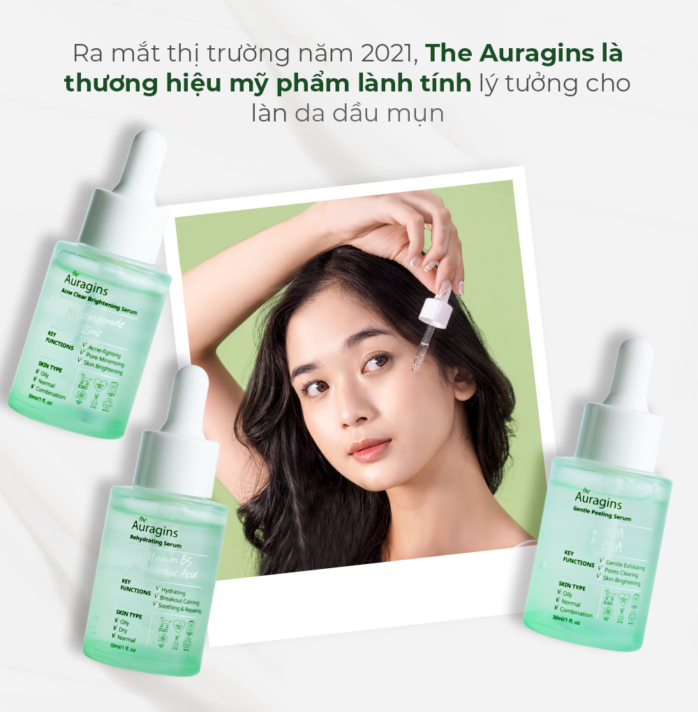 The Auragins, thương hiệu mỹ phẩm lành tính ra mắt năm 2021, mang đến sản phẩm serum giúp làm sáng da và cấp ẩm hiệu quả, lý tưởng cho làn da dầu mụn, nổi bật trong thị trường skincare Hàn Quốc.