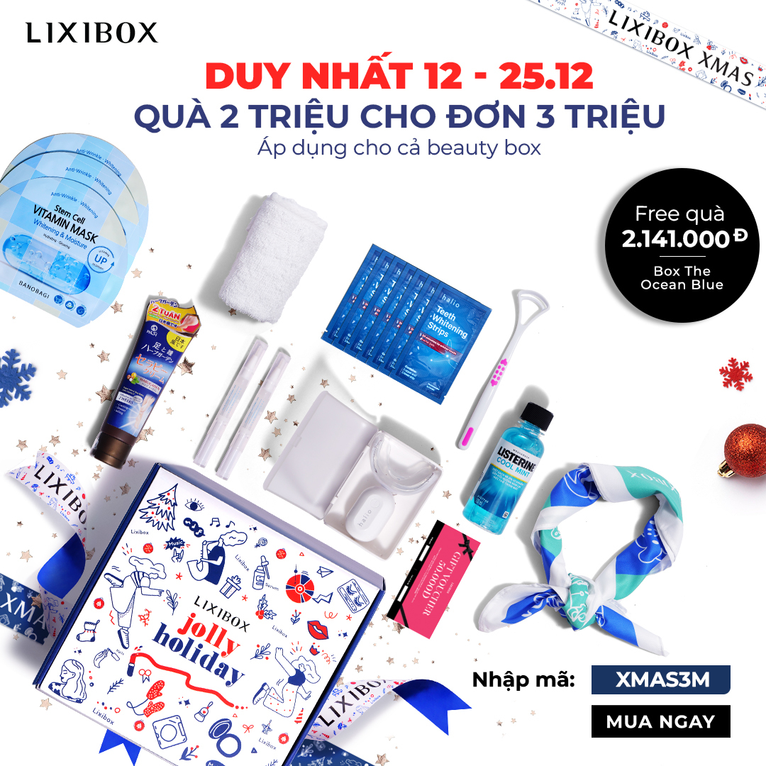 Quà tặng Giáng sinh 2022 từ Lixibox bao gồm các sản phẩm chăm sóc sắc đẹp hấp dẫn, dành cho đơn hàng 3 triệu. Chi tiết box quà GWP, điều kiện nhận quà dễ dàng cho mùa lễ hội. Săn sale Giáng sinh 2022 và nhận GWP Lixibox ngay!