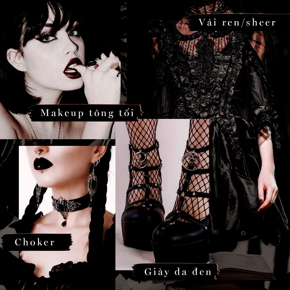 Khám phá phong cách thời trang Gothic qua bài viết "Muốn trở thành ‘chúa tể bóng đêm’ giống Wednesday Addams thì phải biết phong cách thời trang Gothic là gì!" từ Lixibox. Những mẫu makeup, phụ kiện như choker và giày da đen mang đến vẻ đẹp bí ẩn và quyến rũ của xu hướng thời trang 2022.