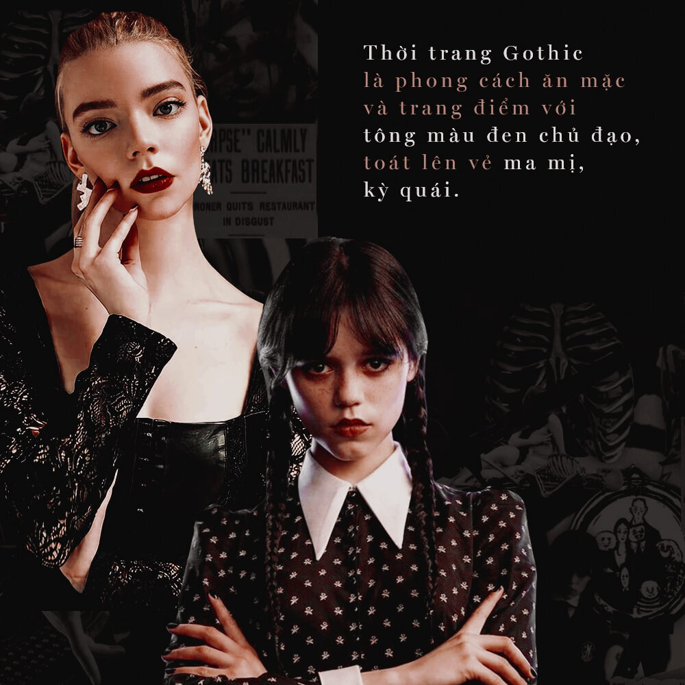 Phong cách thời trang Gothic là sự kết hợp giữa vẻ đẹp bí ẩn và cá tính mạnh mẽ, nổi bật qua tông màu đen chủ đạo. Khám phá phong cách như Wednesday Addams với biến tấu hiện đại, thể hiện xu hướng thời trang 2022 trong Tuần lễ Thời trang Xuân Hè 2023.