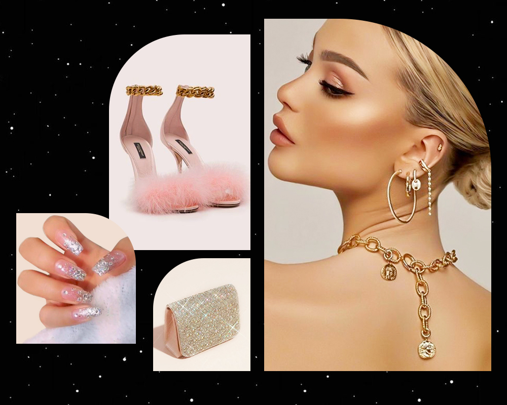 Bộ sưu tập phụ kiện và trang phục hoàn hảo cho đêm tiệc cuối năm, với giày cao gót lông xù, trang sức thanh lịch và nail nghệ thuật, giúp bạn nổi bật trong sự kiện với phong cách thời trang 2022, từ Gothic đến Barbiecore.