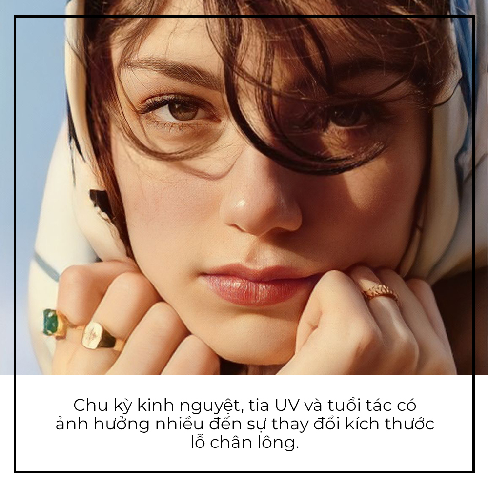 Chu kỳ kinh nguyệt, tia UV và tuổi tác có ảnh hưởng nhiều đến sự thay đổi kích thước lỗ chân lông. Tìm hiểu thêm để cải thiện tình trạng lỗ chân lông to qua bài viết từ Lixibox.