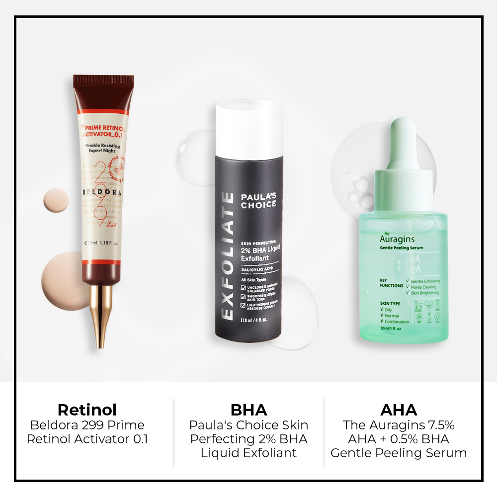 Khám phá bài viết về lỗ chân lông to cùng các sản phẩm skincare như Beldora Retinol, Paula's Choice BHA và Auragins AHA. Học cách khắc phục lỗ chân lông hiệu quả và cải thiện làn da trong quy trình skincare hàng ngày.