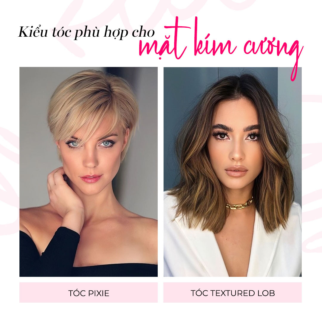 Bài viết từ Lixibox hướng dẫn cách chọn kiểu tóc phù hợp với gương mặt kim cương, giới thiệu các kiểu tóc như tóc pixie và tóc textured lob giúp người đọc "hack visual" và tự tin đón Tết 2023.