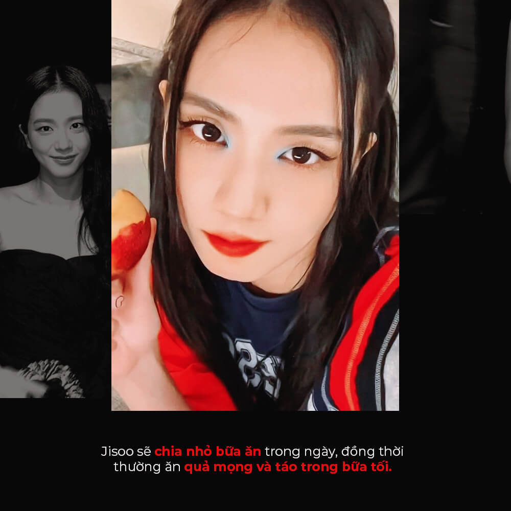 Jisoo chia nhỏ bữa ăn trong ngày, đồng thời ăn quà mỏng và táo trong bữa tối. Bài viết chia sẻ bí quyết giảm cân nhanh chóng từ BLACKPINK, phù hợp cho ai tìm cách giảm cân không cần ăn kiêng.