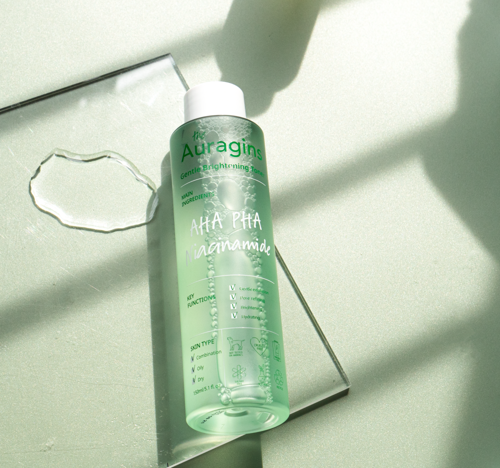 Sản phẩm toner The Auragins với công thức AHA PHA Niacinamide, giúp thải độc da, cải thiện lỗ chân lông, tăng cường độ sáng và ẩm cho làn da, phù hợp cho da hỗn hợp và dầu. Bí quyết thải độc da sau Tết hiệu quả.