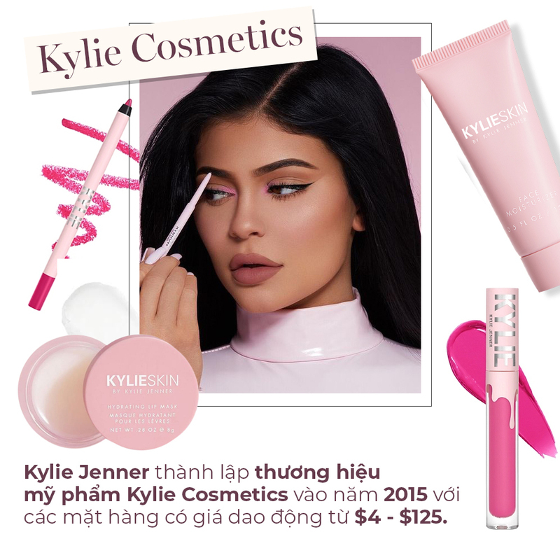 Kylie Jenner, một trong những nghệ sĩ nổi tiếng Hollywood, giới thiệu thương hiệu mỹ phẩm Kylie Cosmetics ra mắt năm 2015, cung cấp sản phẩm từ skincare đến makeup với giá từ 100K. Khám phá thương hiệu làm đẹp đẳng cấp này cùng Lixibox!