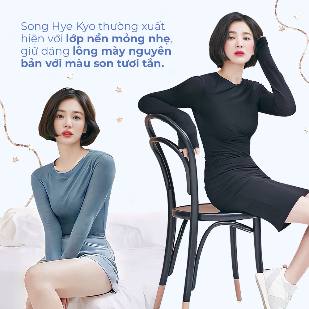 Song Hye Kyo xuất hiện với bộ trang phục thời trang đầy thu hút, nổi bật với làn da trắng mịn và kiểu tóc ngắn hiện đại. Cô chia sẻ bí quyết giữ gìn sức trẻ và vẻ đẹp của mình, khiến mọi ánh nhìn đều phải ngưỡng mộ.