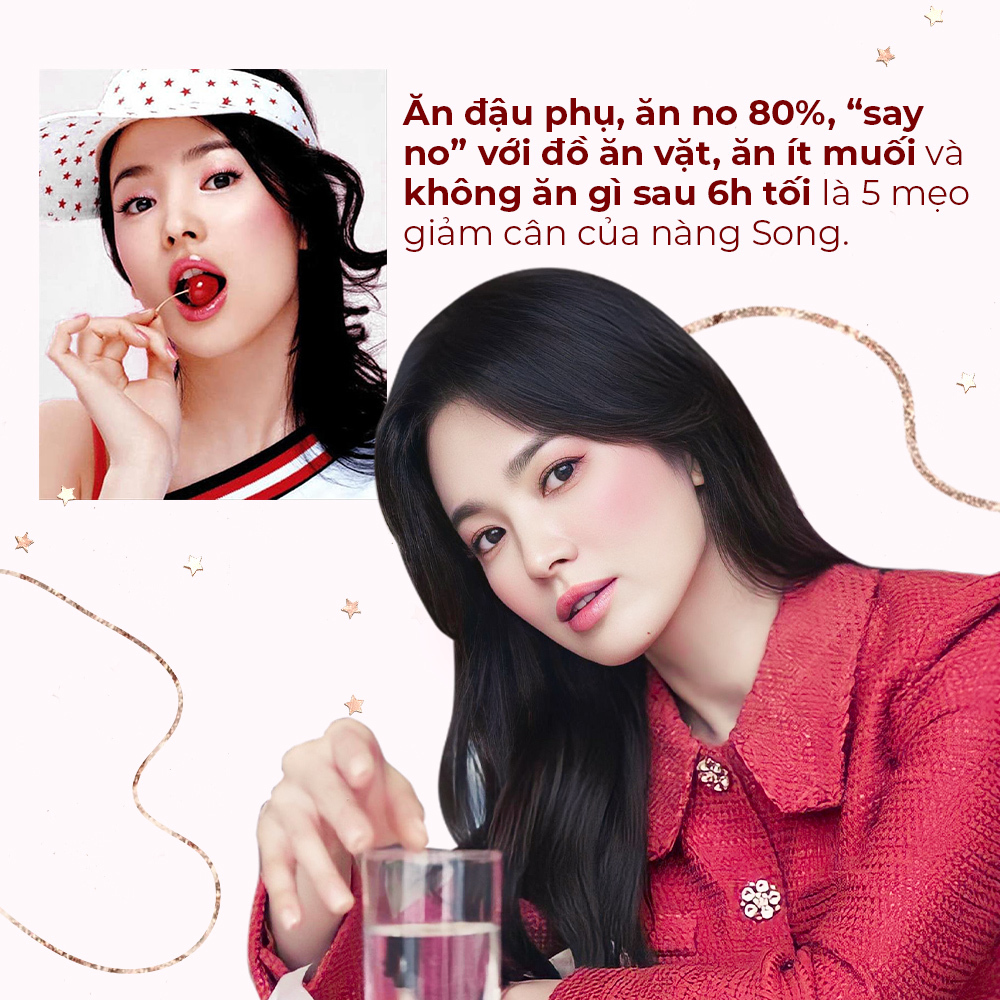 Song Hye Kyo chia sẻ 5 bí quyết trẻ lâu, bao gồm chế độ ăn kiêng và phong cách sống healthy. Cô xuất sắc lọt Top 10 sao nữ xinh đẹp nhất thế giới 2023 nhờ làn da trắng mịn và vóc dáng thanh mảnh khiến nhiều người ngưỡng mộ.