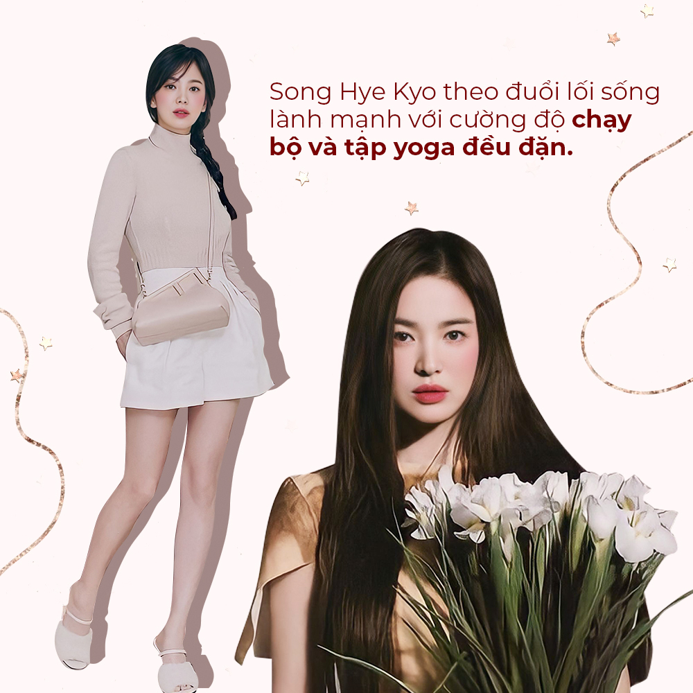 Song Hye Kyo theo đuổi lối sống lành mạnh với cường độ chạy bộ và tập yoga đều đặn, góp phần giúp cô duy trì vẻ đẹp quyến rũ và làn da trắng mịn. Nữ diễn viên nổi bật trong Top 10 sao nữ xinh đẹp nhất thế giới 2023.