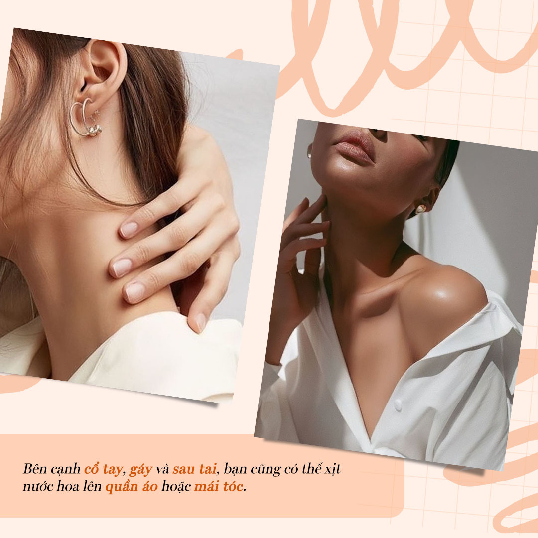 Mẹo sử dụng nước hoa: xịt lên cổ tay, gầy và sau tai, cùng với quần áo hoặc mái tóc để giữ mùi hương lâu. Thông tin từ Lixibox cho bạn gái tự tin, quyến rũ trong ngày Valentine.