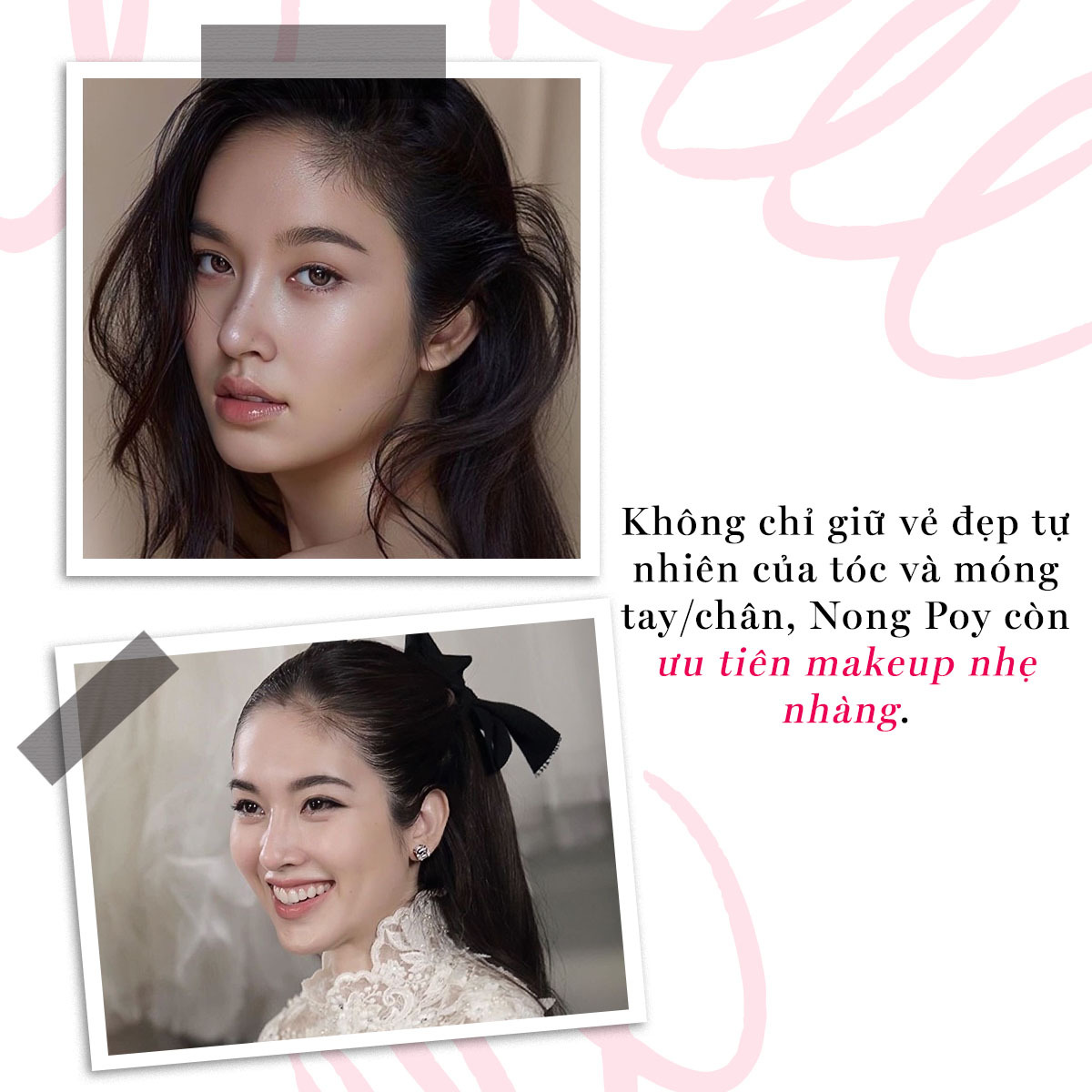 Nong Poy, mỹ nhân chuyển giới đẹp nhất Thái Lan, chia sẻ về bí quyết làm đẹp với phong cách trẻ trung năng động. Hoa hậu Nong Poy nhấn mạnh tầm quan trọng của việc lựa chọn makeup nhẹ nhàng để giữ vẻ đẹp rạng rỡ bất chấp thời gian.