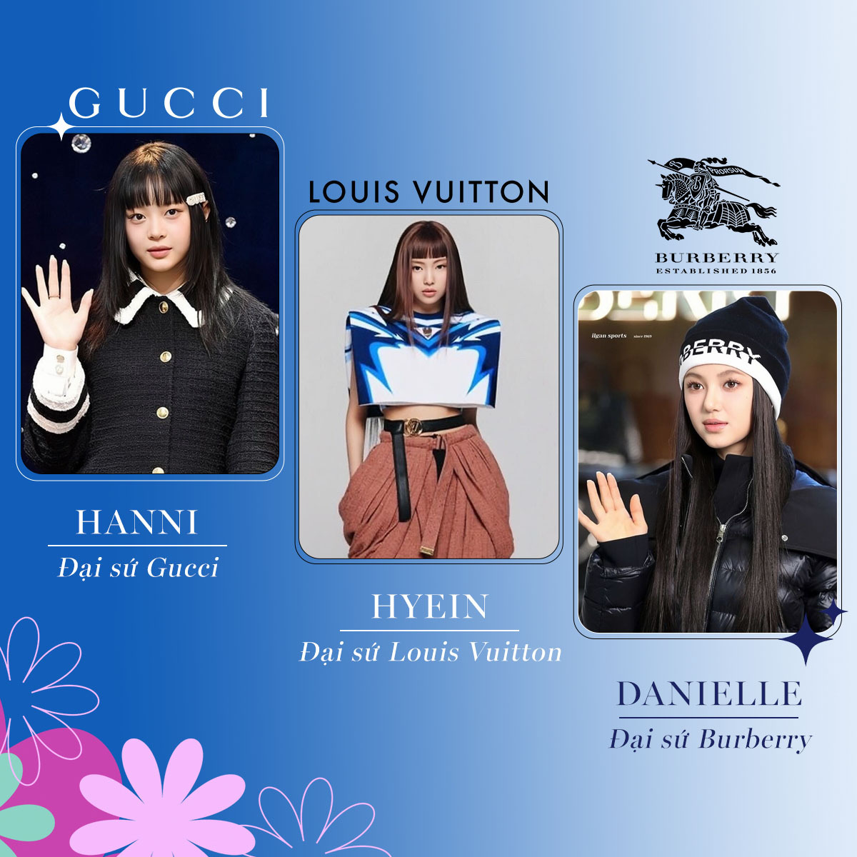 Bài viết "Từ điển thời trang" của NewJeans giới thiệu về nhóm nhạc nữ Kpop mới nổi, khám phá phong cách thời trang ấn tượng và ảnh hưởng toàn cầu của họ. Các thành viên Hanni, Hyein, Danielle là đại sứ của Gucci, Louis Vuitton, Burberry mang đậm sắc thái y2k trong thời trang NewJeans.