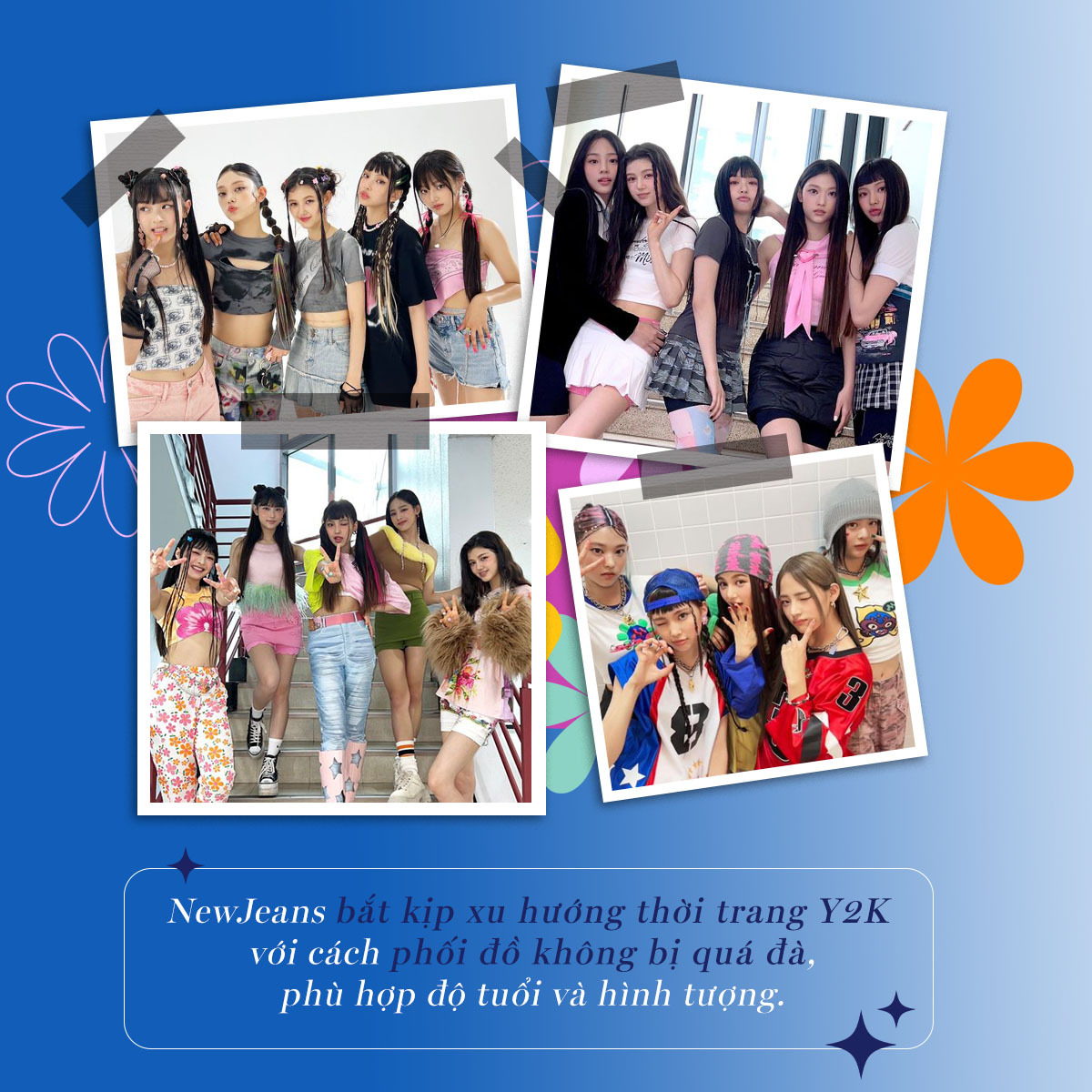 Bộ sưu tập thời trang của NewJeans thể hiện phong cách Y2K tươi mới và phù hợp với giới trẻ. Nhóm nhạc nữ này đã nhanh chóng trở thành biểu tượng thời trang toàn cầu, ghi dấu ấn sâu sắc nhờ sự sáng tạo trong gu ăn mặc của mình.