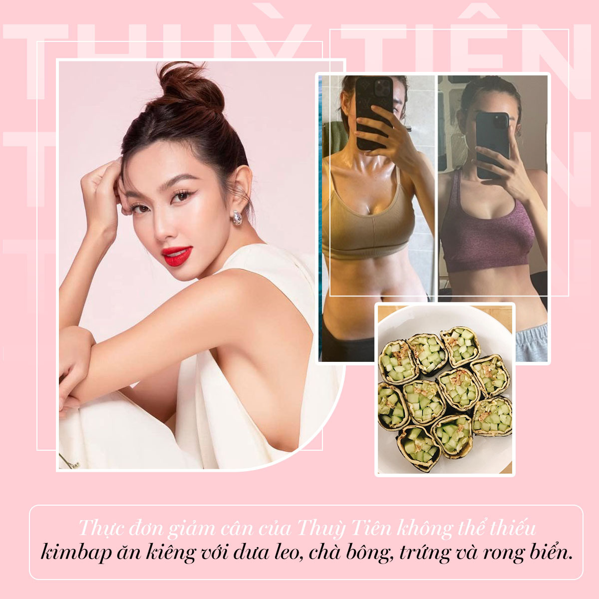 Chế độ ăn kiêng giảm cân của Thủy Tiên với món kimbap không thể thiếu, cùng những bí quyết giảm cân hiệu quả từ các hoa hậu thế giới. Tham khảo thực đơn ăn kiêng từ Lixibox để luôn giữ vóc dáng hoàn hảo.