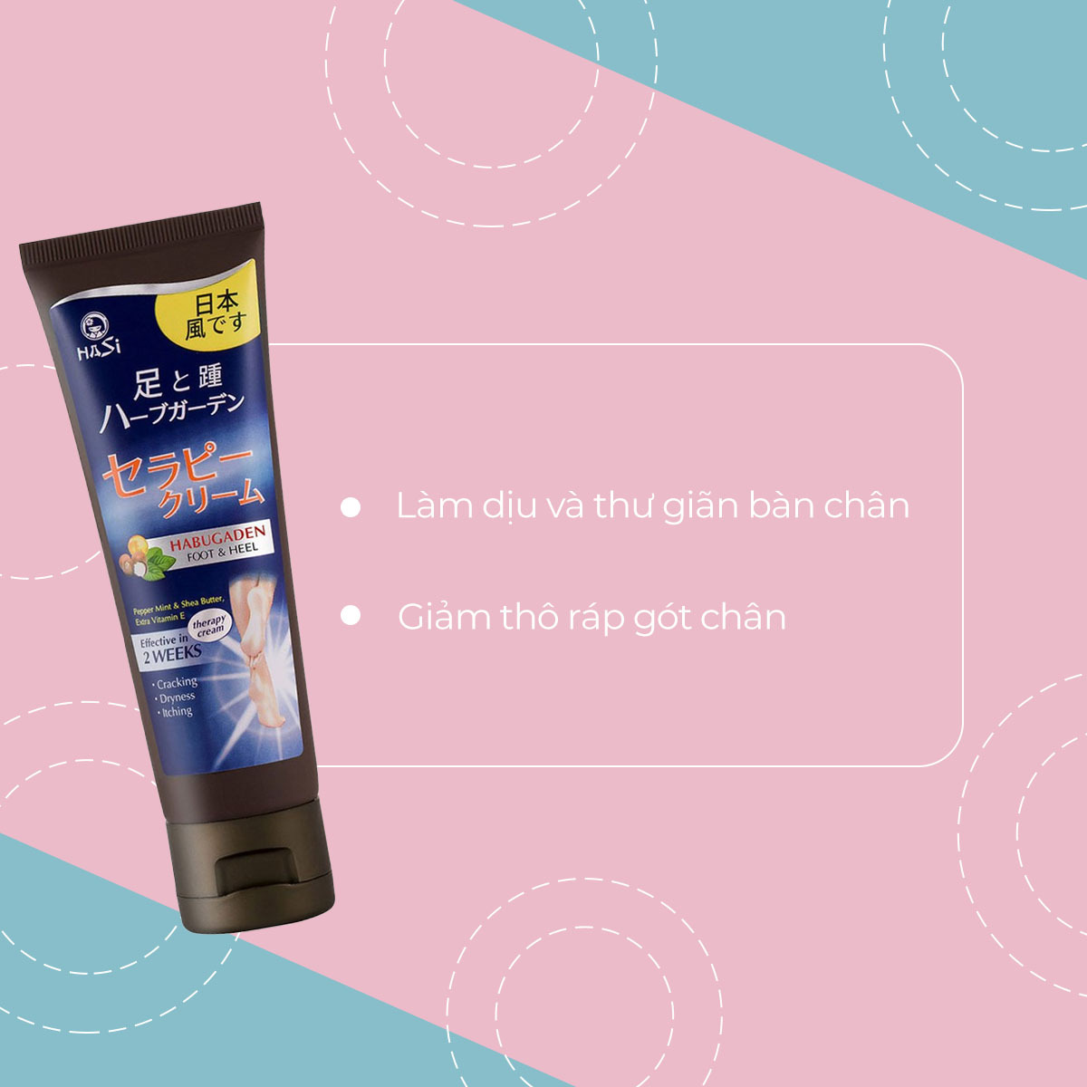 Kem dưỡng chân Habugaden với công dụng làm dịu và giữ ẩm cho bàn chân, giảm hiện tượng khô ráp gót chân. Khám phá thêm nhiều sản phẩm bodycare giá rẻ tại Lixibox để chăm sóc da hiệu quả.