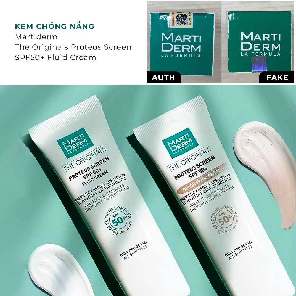 Bài viết về kem chống nắng Martiderm The Originals Proteos Screen SPF50+ cung cấp thông tin phân biệt hàng auth và fake. Tìm hiểu cách nhận biết hàng chính hãng và mỹ phẩm giả để tránh mất tiền oan trong thị trường mỹ phẩm hiện nay.