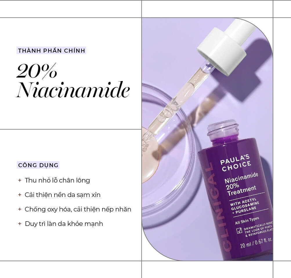 Serum dưỡng trắng da Paula's Choice có thành phần chính 20% Niacinamide, giúp thu nhỏ lỗ chân lông, cải thiện tì lệ da và chống oxy hóa. Lixibox giới thiệu Top 6 serum dưỡng trắng được yêu thích và khen ngợi trong cộng đồng làm đẹp.