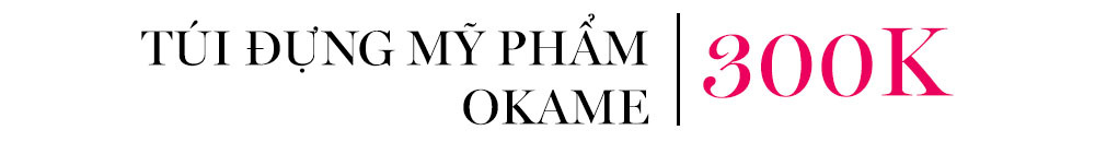 Túi đựng mỹ phẩm OKAME giá 300K, một trong những sản phẩm hấp dẫn trong săn GWP Lixibox. Bài viết chia sẻ trải nghiệm thấp dẫn của dân công sở khi săn quà tặng kèm GWP tại Vietnam.