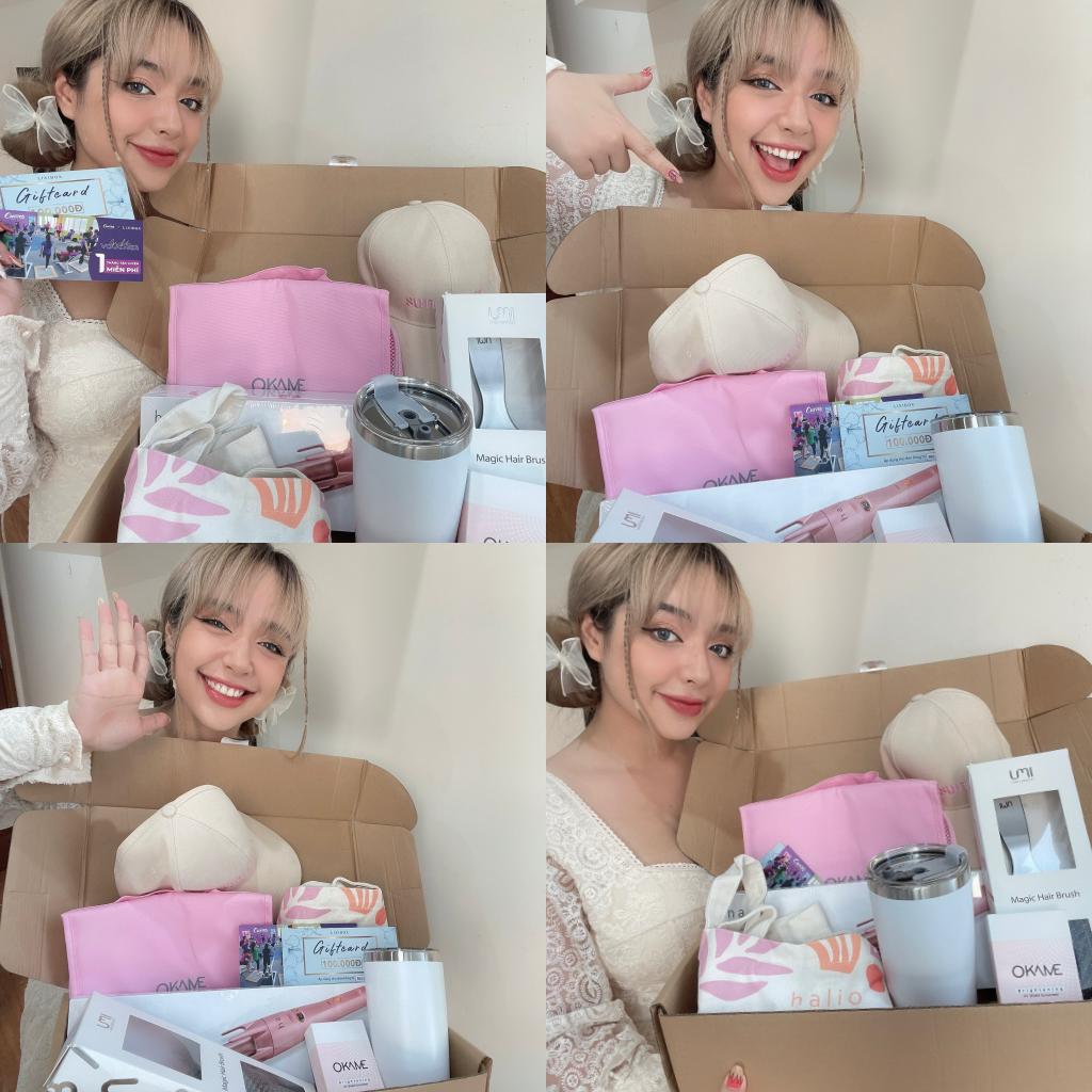 Một TikToker vui vẻ khoe bộ quà tặng thuộc chương trình GWP Lixibox, bao gồm nhiều sản phẩm làm đẹp hấp dẫn, tạo sự thu hút lớn từ cộng đồng mạng. Bài viết khám phá cách các TikToker review gói quà này trong chương trình GWP diễn ra từ 29/05 đến 06/06/2023.