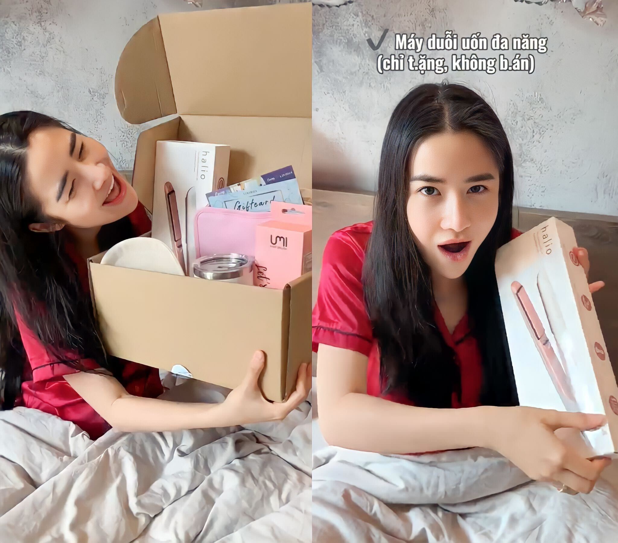 TikToker hào hứng khoe hộp quà GWP Lixibox, bao gồm máy uốn tóc và nhiều sản phẩm làm đẹp, thu hút sự chú ý từ cộng đồng yêu thích GWP ở Việt Nam, với các đánh giá tích cực từ beauty blogger.
