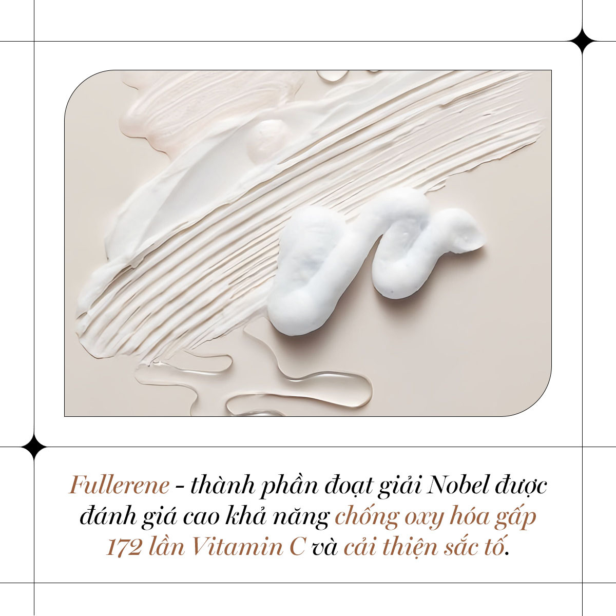 Fullerene - thành phần đoạt giải Nobel được đánh giá cao khả năng chống oxy hóa gấp 172 lần Vitamin C và cải thiện sắc tố. Tìm hiểu thêm về các thành phần mỹ phẩm chống lão hóa như hyaluronic acid, bakuchiol, Retinoids, EGF, Ferulic Acid, Peptide trong Lixibox Magazine.