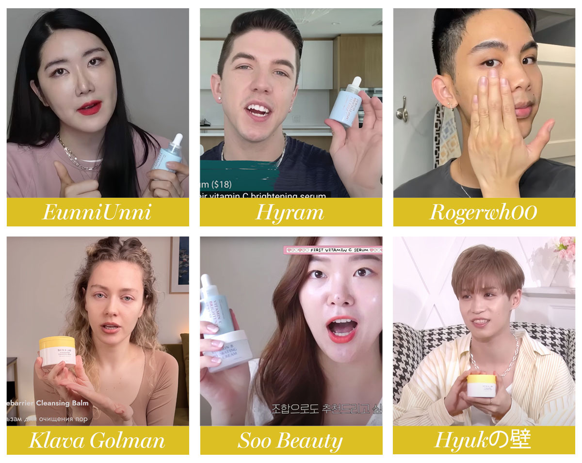 EunniUnni, Hyram, RogerwhOO, Klava Golman, Soo Beauty và Hyuk đang giới thiệu sản phẩm từ thương hiệu mỹ phẩm Hàn Quốc SKIN&LAB. Họ chia sẻ về Tinh Chất Vitamin C SKIN&LAB Brightening Serum, Sáp Tẩy Trang SKIN&LAB Porebarrier Cleansing Balm và Kem Dưỡng Ẩm SKIN&LAB Vitamin B Hydrating Gel Cream, tập trung vào xu hướng skincare 2023.