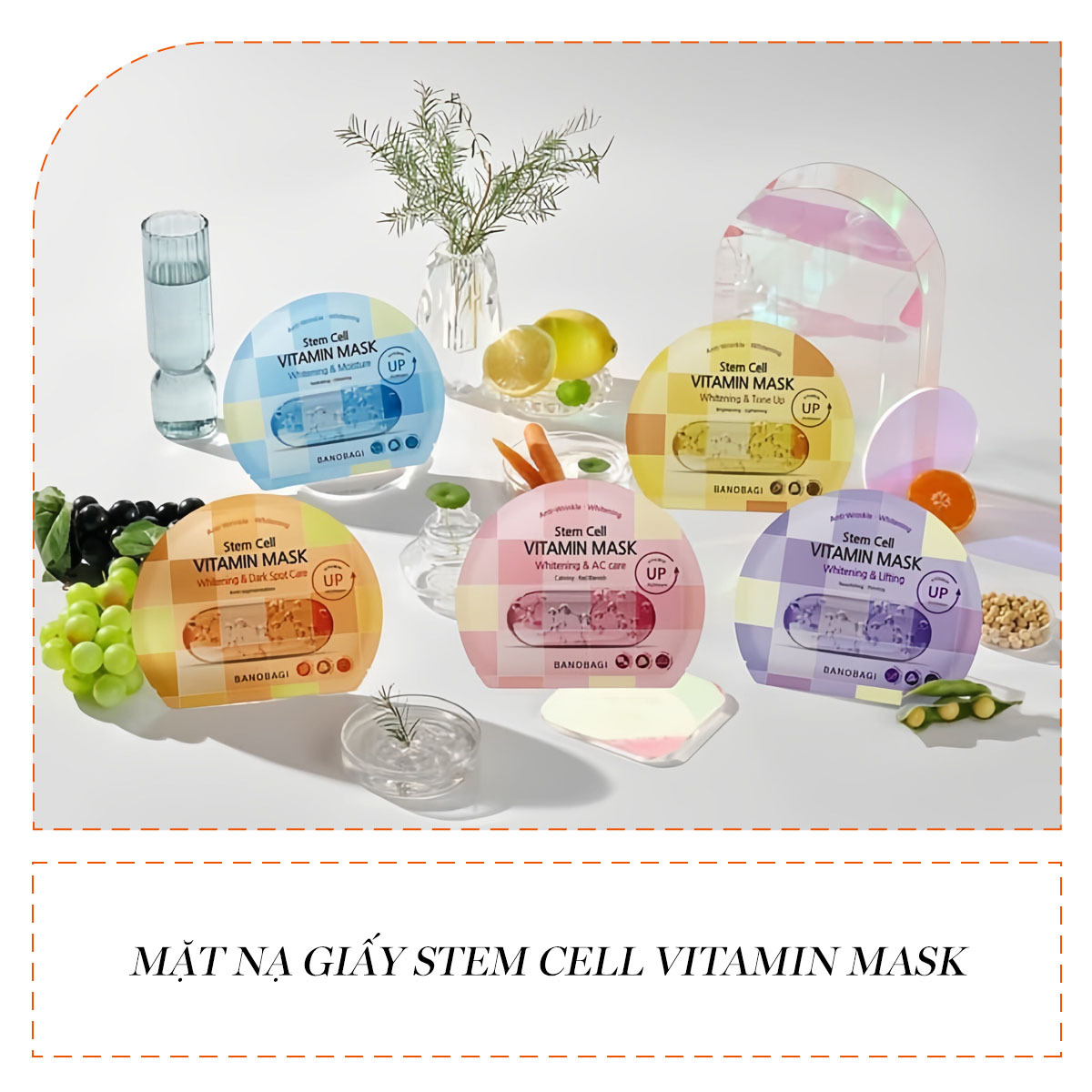 Mặt nạ giấy Stem Cell Vitamin Mask với nhiều loại khác nhau, là sản phẩm chăm sóc da cần thiết, giúp cải thiện tình trạng da, cấp nước và dưỡng sáng. Tìm hiểu thêm về cách đắp mặt nạ đúng cách và những điều cần làm sau khi đắp mặt nạ để có làn da khỏe mạnh.