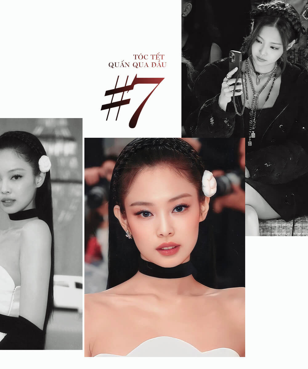 Tóc tết quấn qua đầu kiểu #7 của Jennie (BLACKPINK). Hình ảnh nổi bật thể hiện làm tóc đẹp và trendy, truyền cảm hứng cho việc chăm sóc tóc từ Lixibox Haircare. Khám phá ngay kiểu tóc hot trend để bạn luôn xinh đẹp!