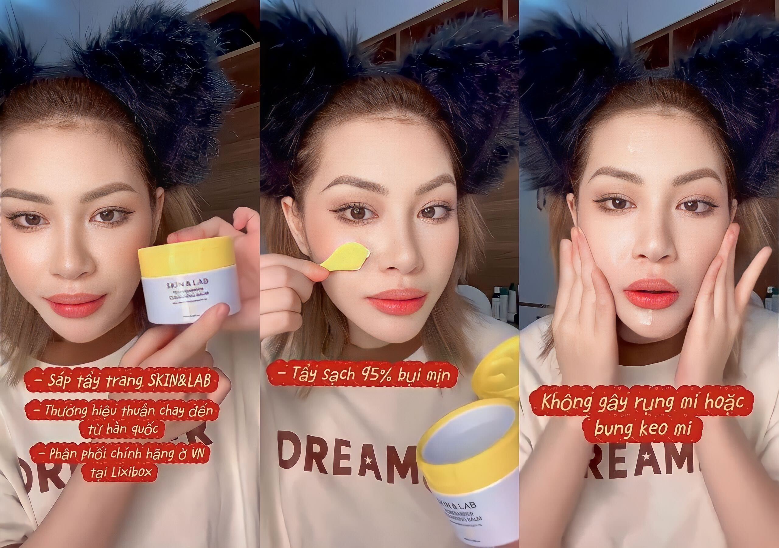 Người nổi tiếng chia sẻ cảm nhận về sản phẩm Sáp Tẩy Trang SKIN&LAB Porebarrier Cleansing Balm. Được yêu thích trên mạng xã hội, sản phẩm này được nhiều Beauty Blogger như Hàn Hằng và Ngọc Tú Anh review, nổi bật với công dụng tẩy trang hiệu quả và an toàn cho da.