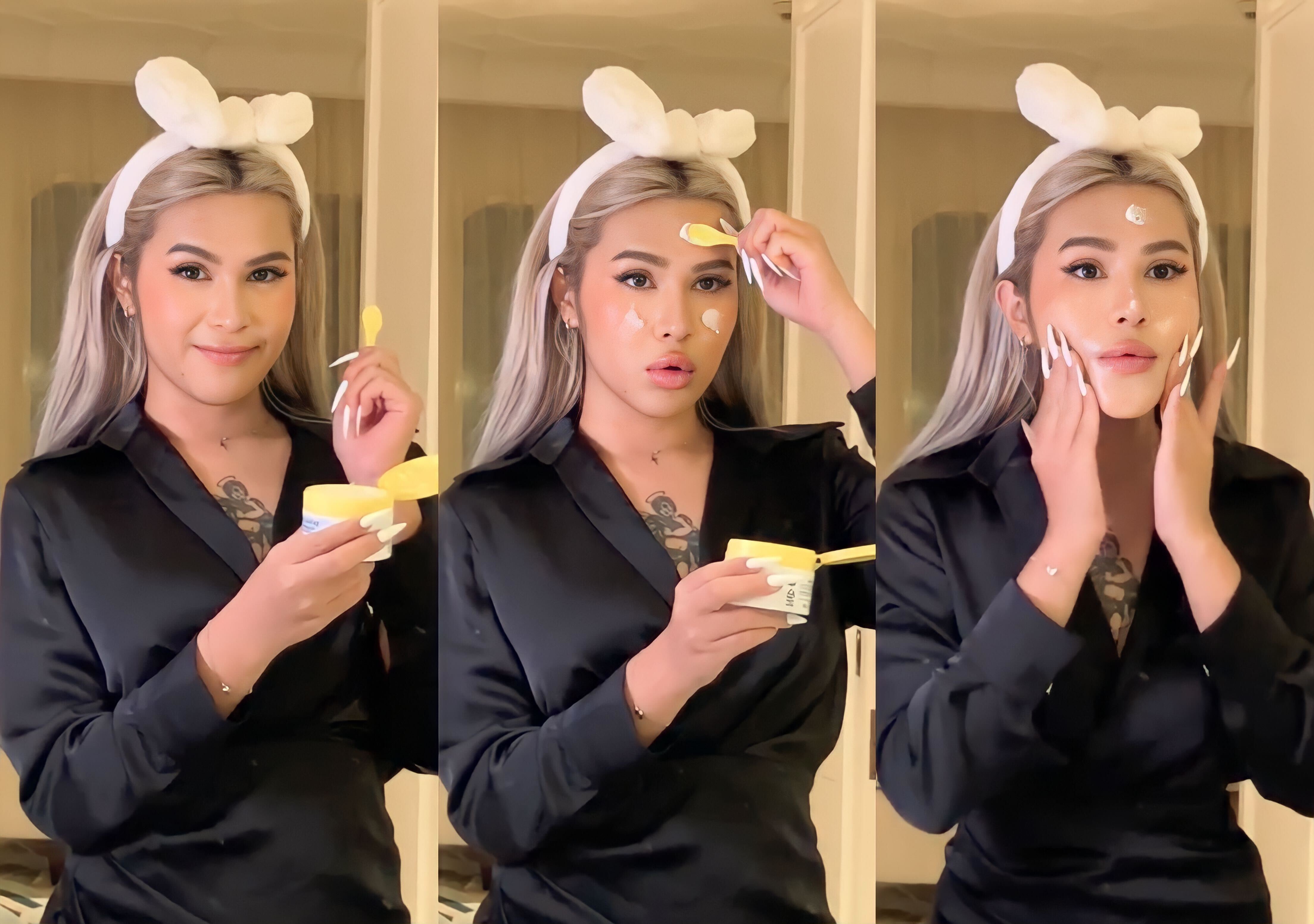 Người mẫu sử dụng Sáp Tẩy Trang SKIN&LAB Porebarrier Cleansing Balm, sản phẩm nổi bật từ thương hiệu mỹ phẩm Hàn Quốc SKIN&LAB. Các Beauty Blogger nổi tiếng trên TikTok như Hàn Hằng, Ngọc Tú Anh đã review sáp tẩy trang này.