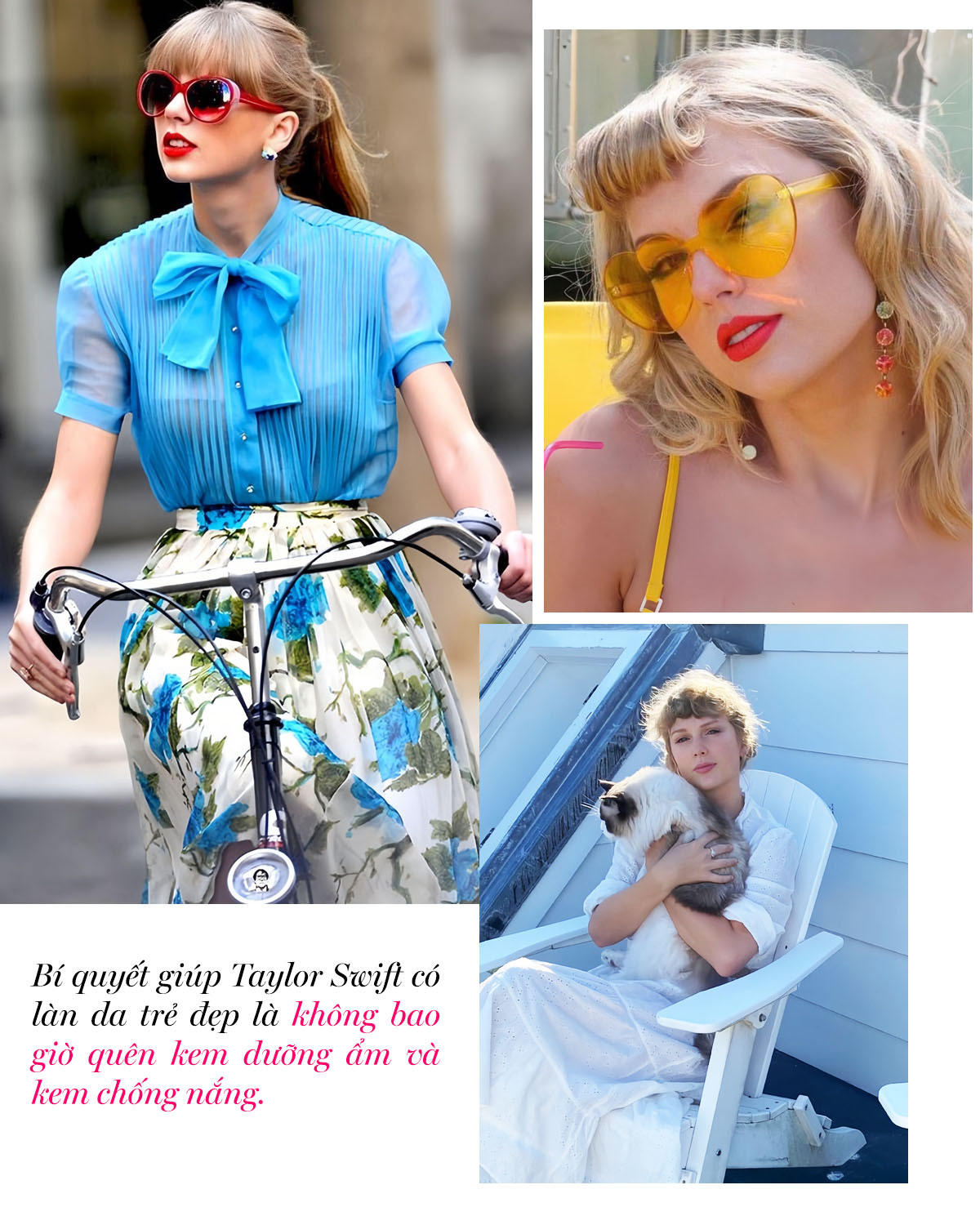 Tiết lộ bí quyết làm đẹp của biểu tượng toàn cầu Taylor Swift. Bài viết trên Lixibox khám phá khí chất đỉnh cao và những thói quen giữ gìn làn da tươi trẻ của cô, như không quên dưỡng ẩm và kem chống nắng.