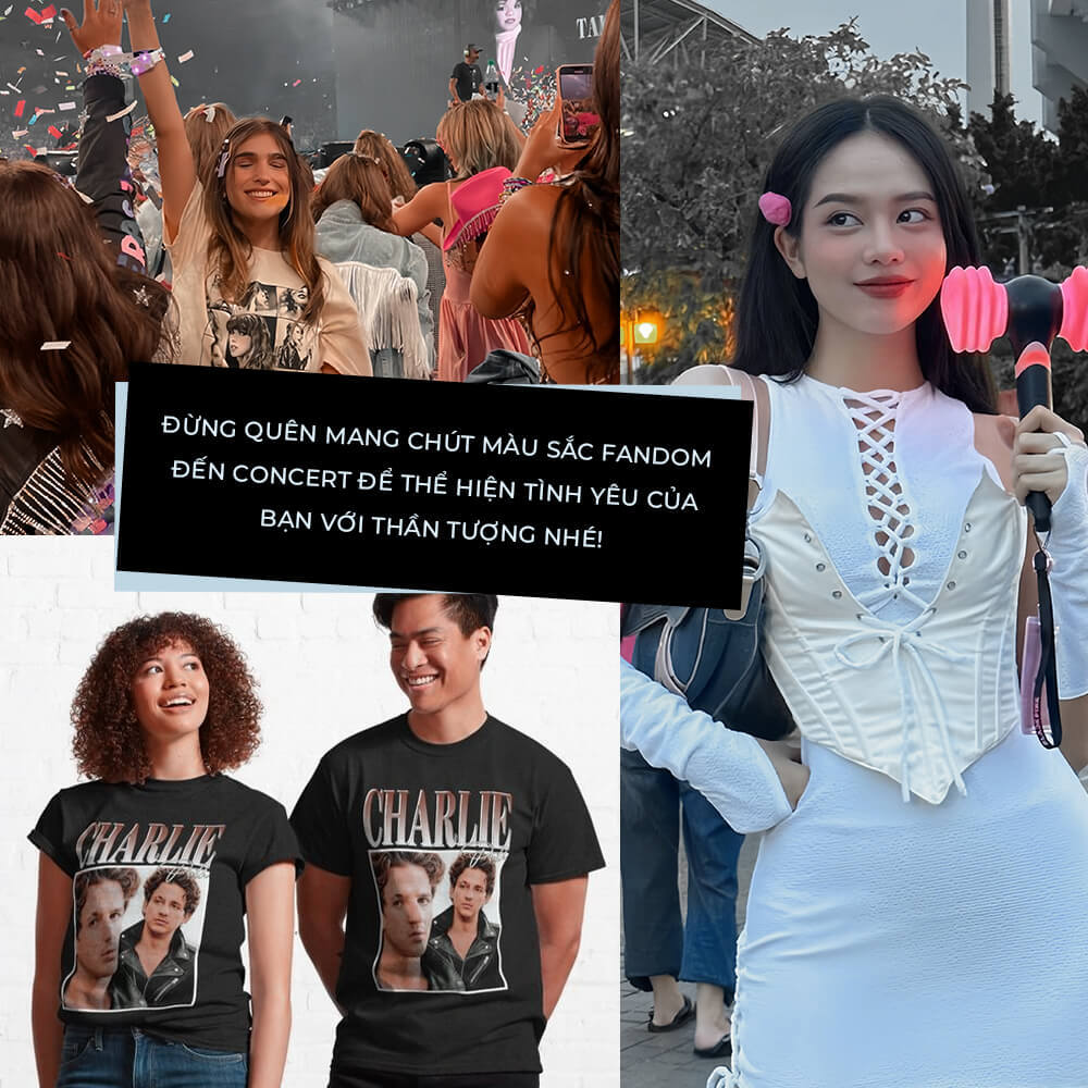 Bài viết về cách ăn mặc đẹp khi đi concert thần tượng, với nhắc nhở mang màu sắc fandom để thể hiện tình yêu với thần tượng, kèm theo hình ảnh các bạn trẻ thể hiện phong cách thời trang tại concert.