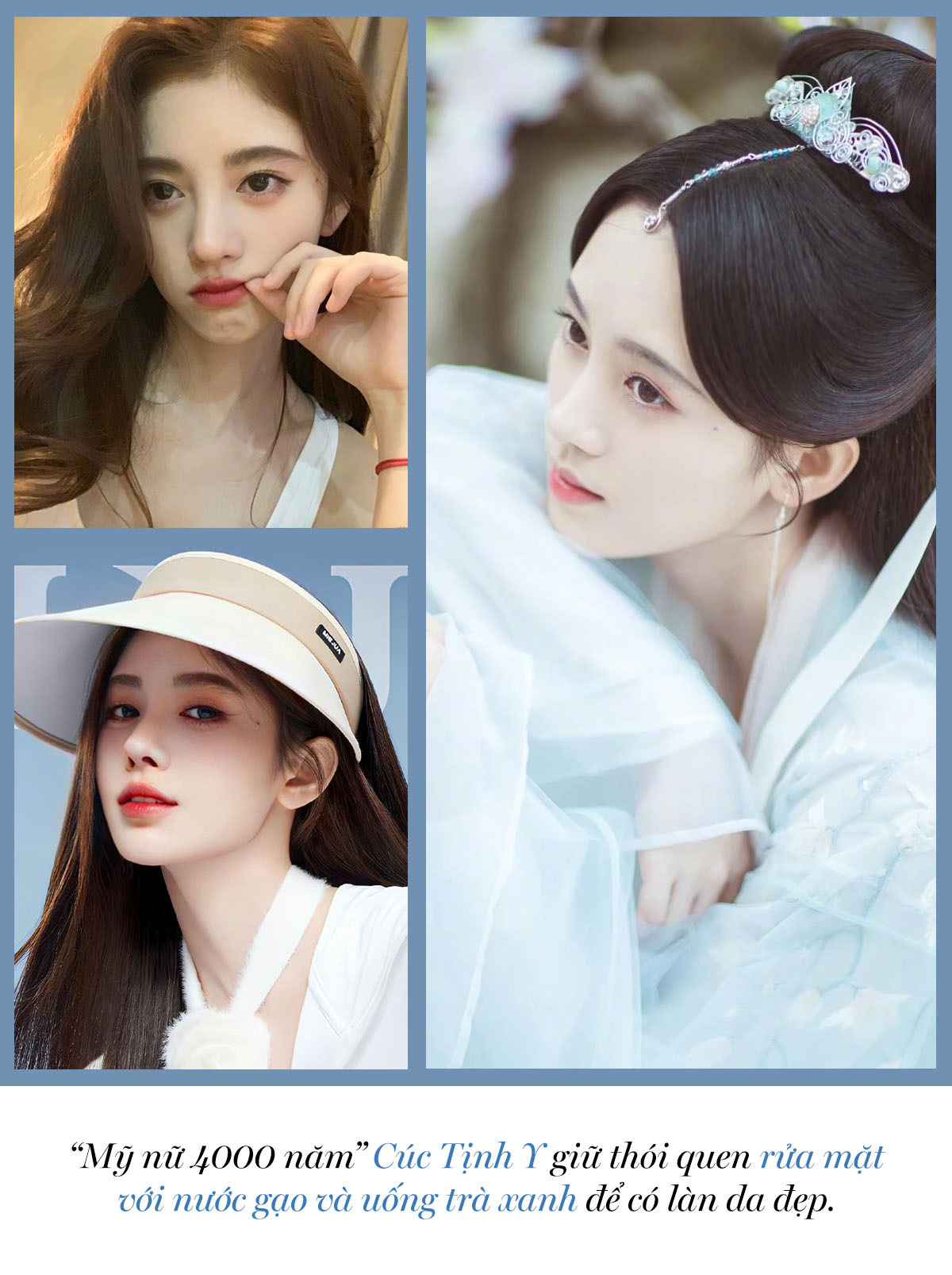 Sao Cbiz như Triệu Lộ Tư và Cúc Tịnh Y chia sẻ bí kíp dưỡng trắng da siêu mịn. Cúc Tịnh Y cho biết rửa mặt bằng nước gạo và uống trà xanh để giữ gìn sắc đẹp. Khám phá thêm điều kỳ diệu từ các "tiểu Hoa đán" nổi tiếng trong làng giải trí Trung Quốc.