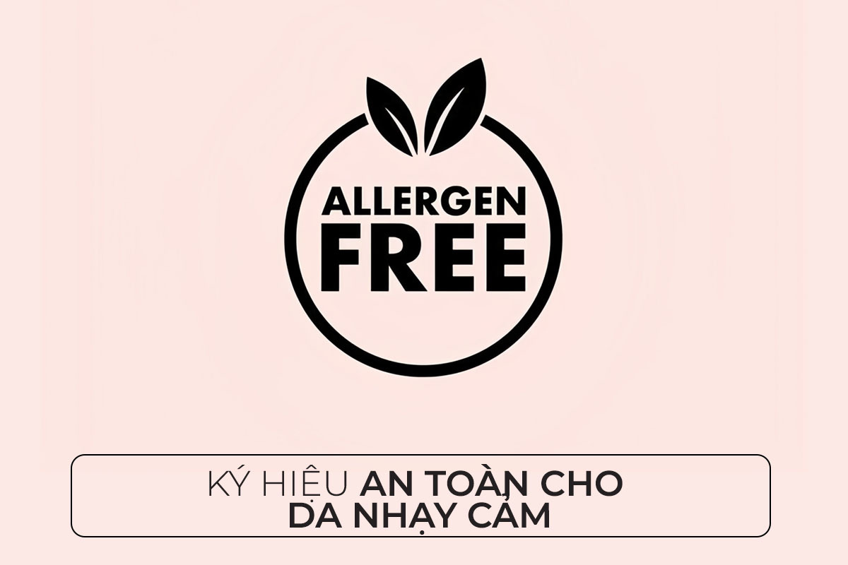 Ký hiệu "Allergen Free" cho biết sản phẩm mỹ phẩm này an toàn cho da nhạy cảm. Bài viết của Lixibox hướng dẫn bạn đọc về các ký hiệu trên bao bì mỹ phẩm, từ đó chọn lựa sản phẩm phù hợp.