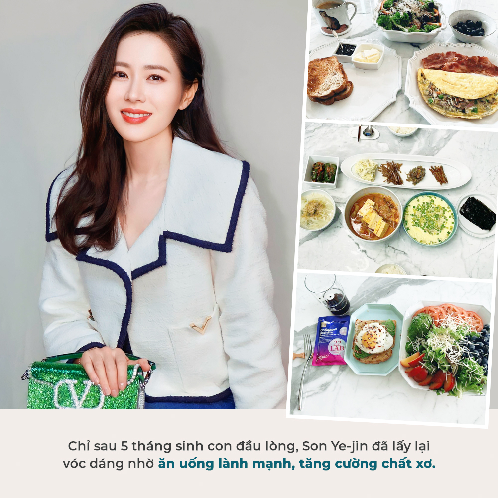 Mẹ bỉm Hàn, Son Ye-jin, chia sẻ bí quyết giảm cân sau sinh với thực đơn ăn uống lành mạnh chỉ sau 5 tháng sinh con. Bài viết gồm các bí quyết giảm cân sau sinh từ Son Ye-jin, Kim Tae-hee, Jun Ji-hyun và Park Shin-hye.