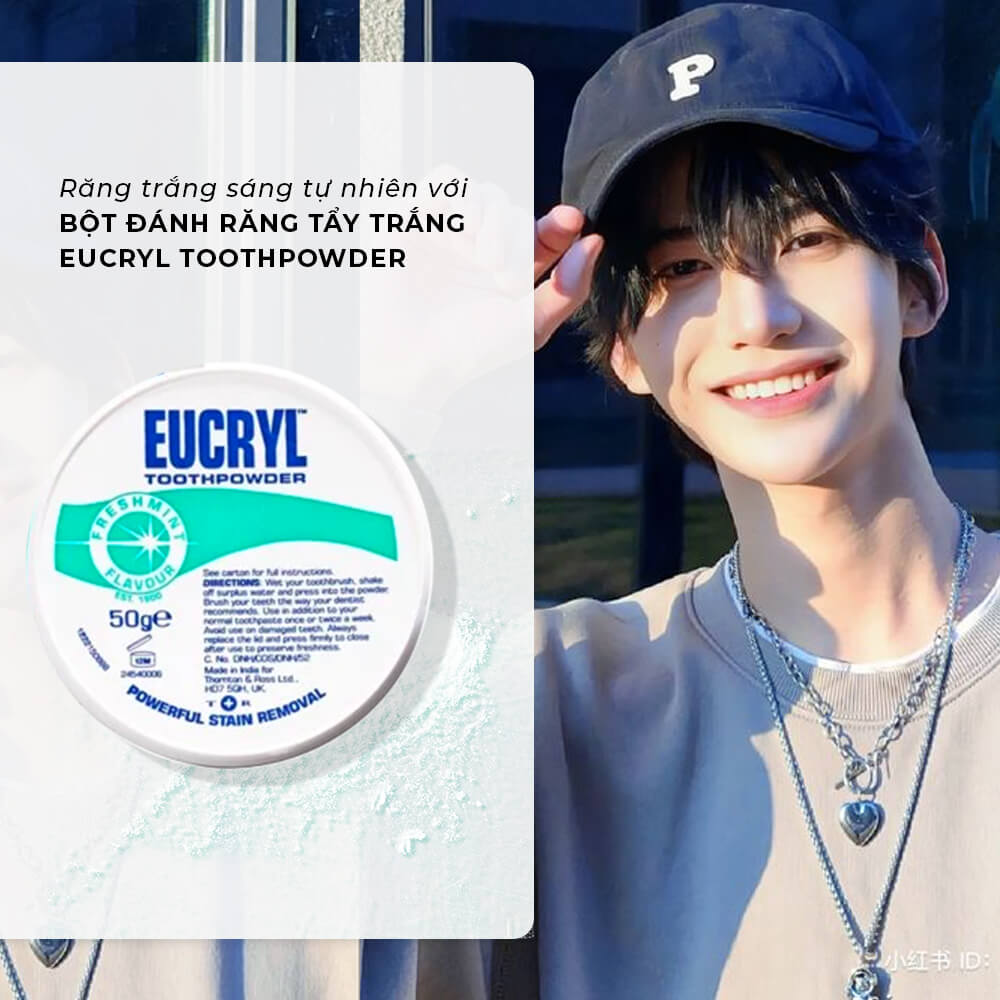 Răng trắng sáng tự nhiên với BỘT ĐÁNH RĂNG TẨY TRẮNG EUCRYL TOOTHPowder; Sản phẩm hoàn hảo từ Lixibox cho các sản phẩm cho nam giới, mang lại vẻ ngoài thu hút và phong độ.